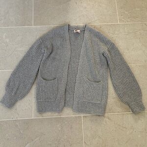 Girls Gray Knit Cardigan